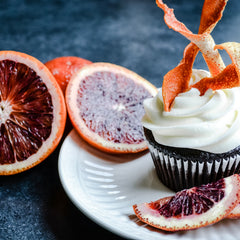 Blood Orange Olive Oil Chocolate Cupcakes with Cream Cheese Frosting