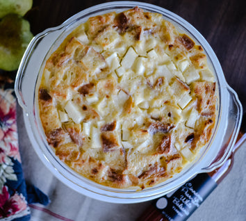 Spiced Pear Bread Pudding