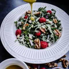 Raspberry-Arugula Salad with Pear White Balsamic Vinaigrette